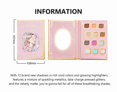 New 12-Color Retro Niche Matte and Shimmer Eyeshadow Palette with Mirror