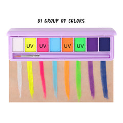 Professional Water-Soluble Fluorescent Makeup Palette | Body Painting | Performance Face Paint, Eyeliner, Eyeshadow | 8g
