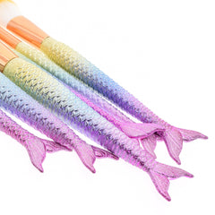 6Pcs Purple Mermaid Brushes - Dolovemk Beauty