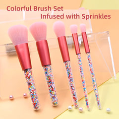 Coloful Makeup Brushes Set 5Pcs