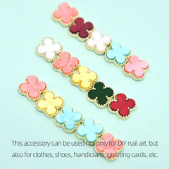 3D Three-Dimensional Four-Leaf Clover Nail Accessories  6 Colors 30 Pieces