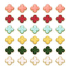 Dolovemk 3D Three-Dimensional Four-Leaf Clover Nail Accessories Women DIY Nail Decoration for Crafts DIY Nail Art 6 Colors 30 Pieces