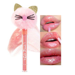 New Pearl Gloss Cat Head Furry Polarized Lip Glaze Moisturizing Lip Gloss