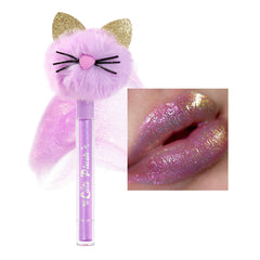 New Pearl Gloss Cat Head Furry Polarized Lip Glaze Moisturizing Lip Gloss