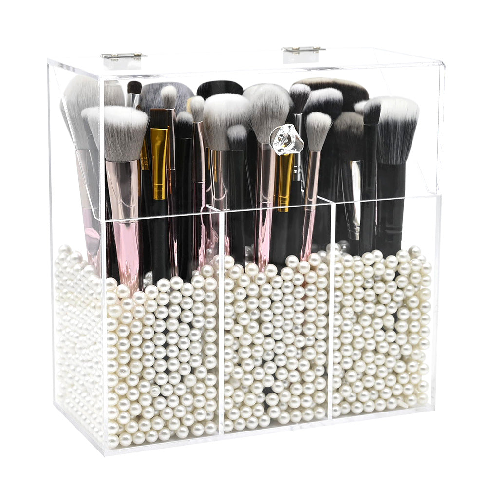 Makeup Brush Storage Rack, Foldable Acrylic Makeup Brush Holder