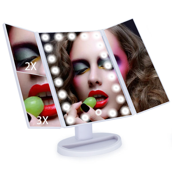 Magnifying Lighted Mirror White - Dolovemk Beauty