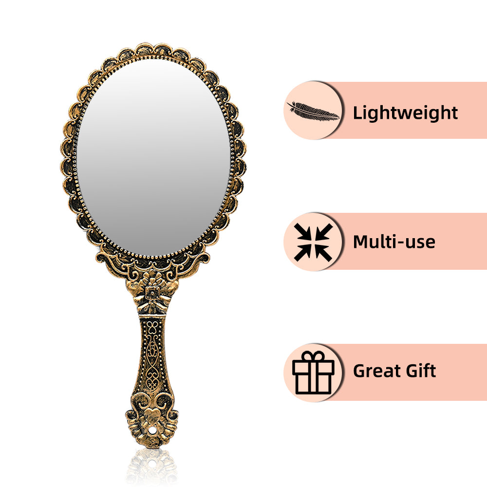Vintage Handheld Mirror with Handle Dolovemk Beauty