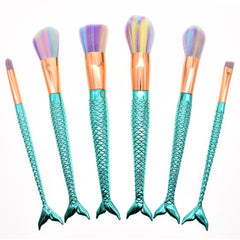 6Pcs Mermaid Brushes - Dolovemk Beauty